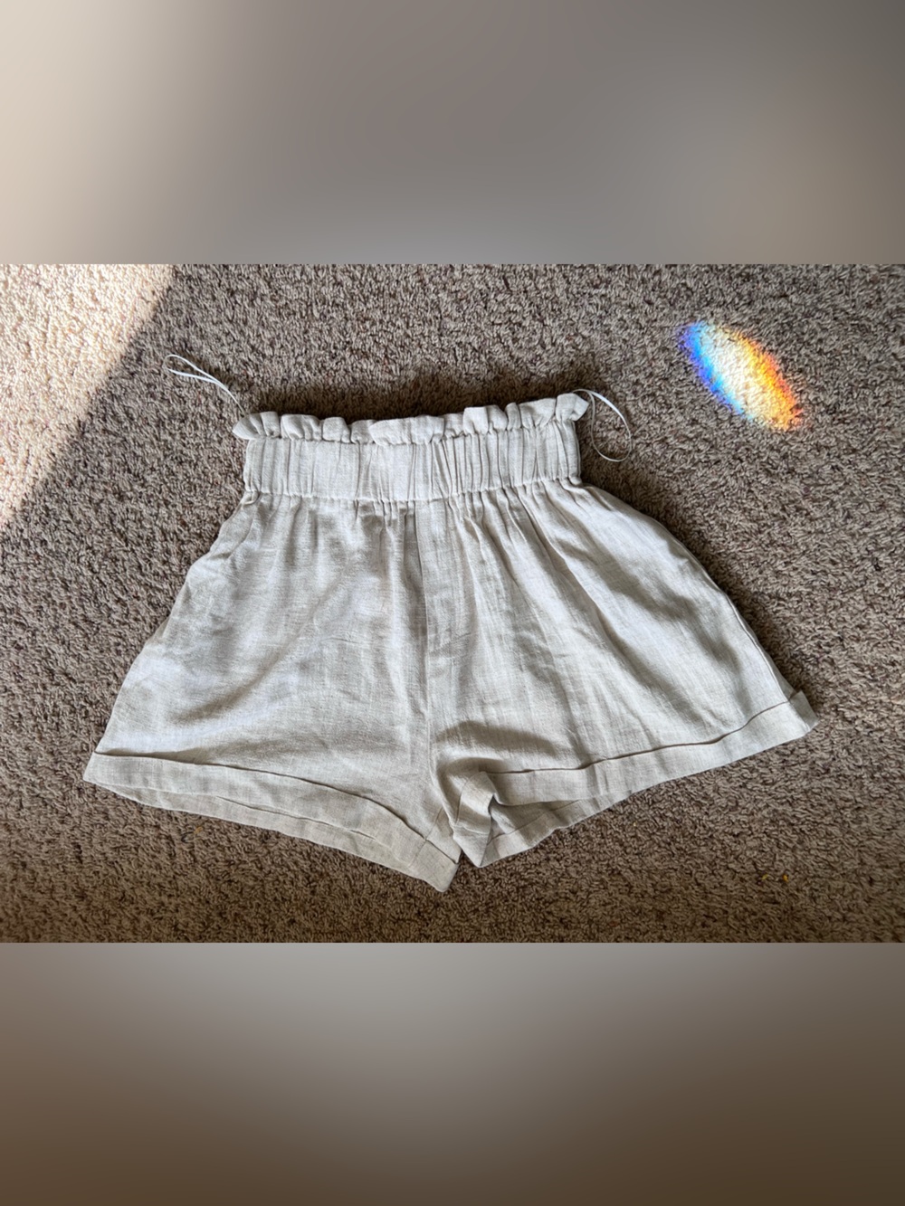 Fashion Nova High-Waist linen Shorts - Light Tan
